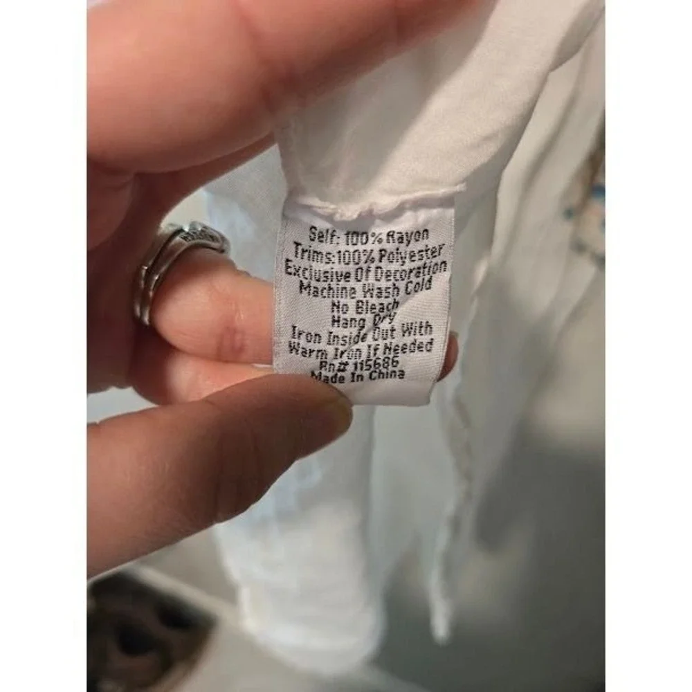 Johnny Was White Embroidered Midi Dress - Picture 5 of 5